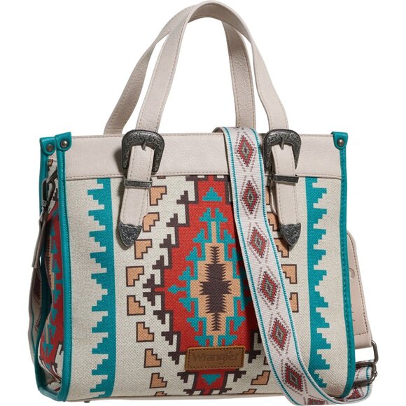 ***Wrangler Aztec-Print Satchel with Buckles*** - Picture 1 of 5